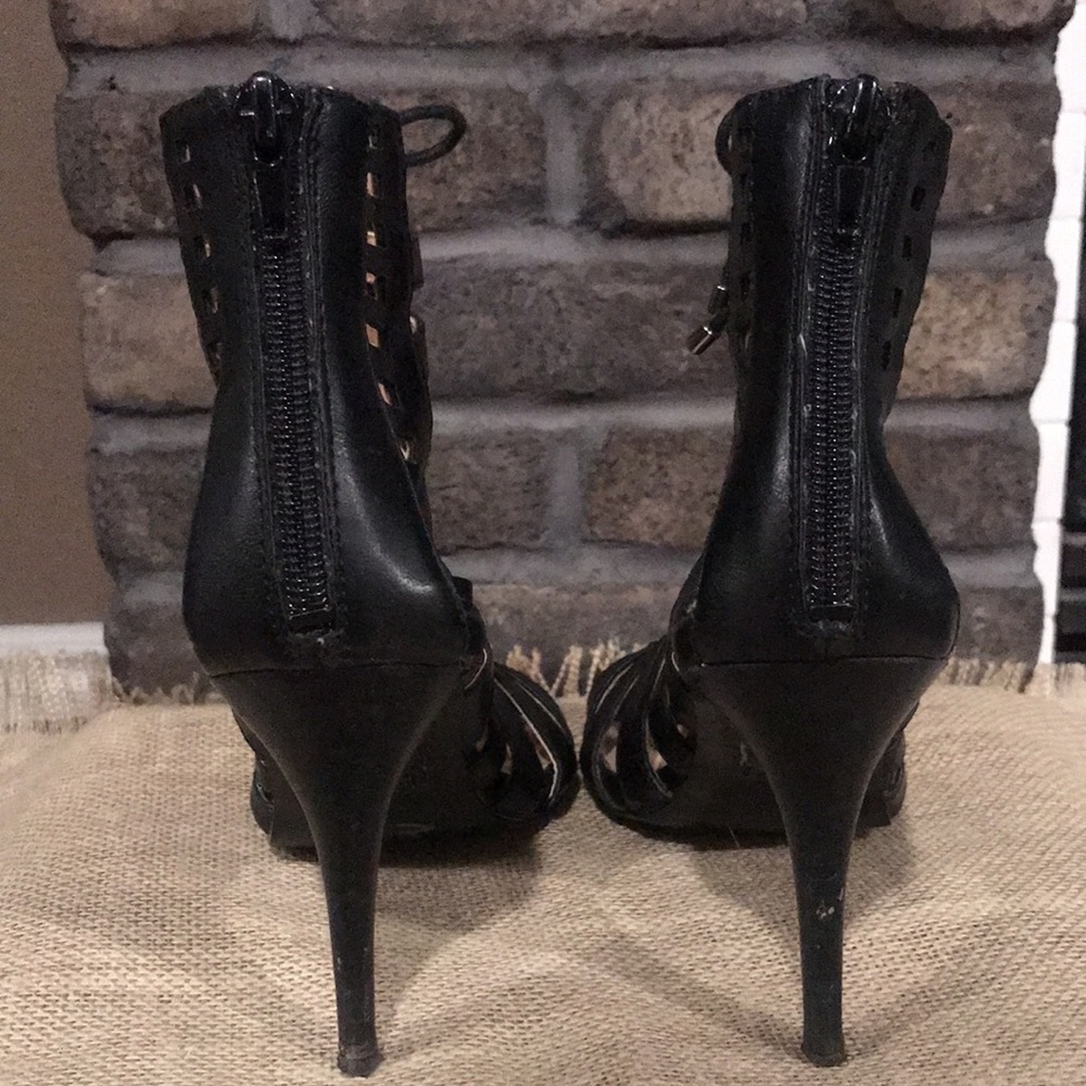 Nine West Black Stiletto Strappy Sandals 7.5 - Picture 10 of 16